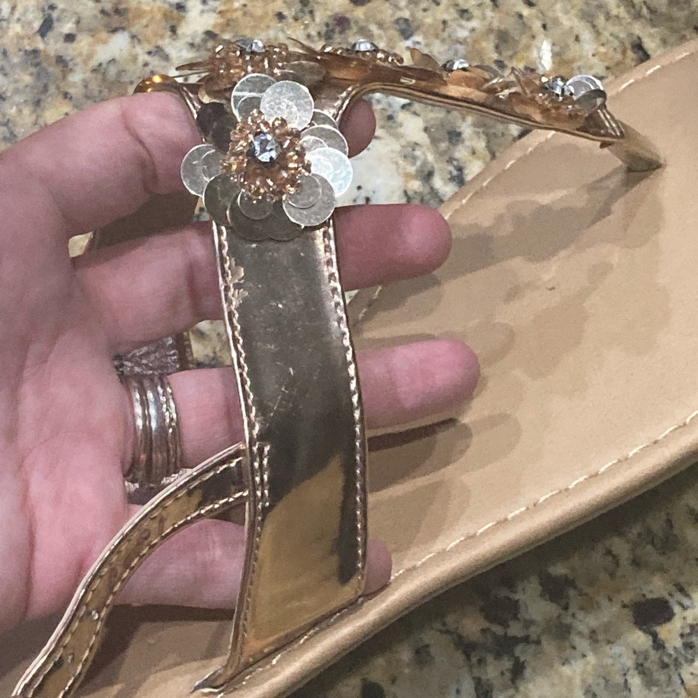 Simply be sequin flower sandals - Picture 11 of 14